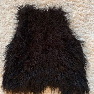 Black fur vest